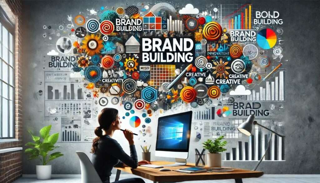 A woman at a desk day-dreaming of building a strong digital brand strategy